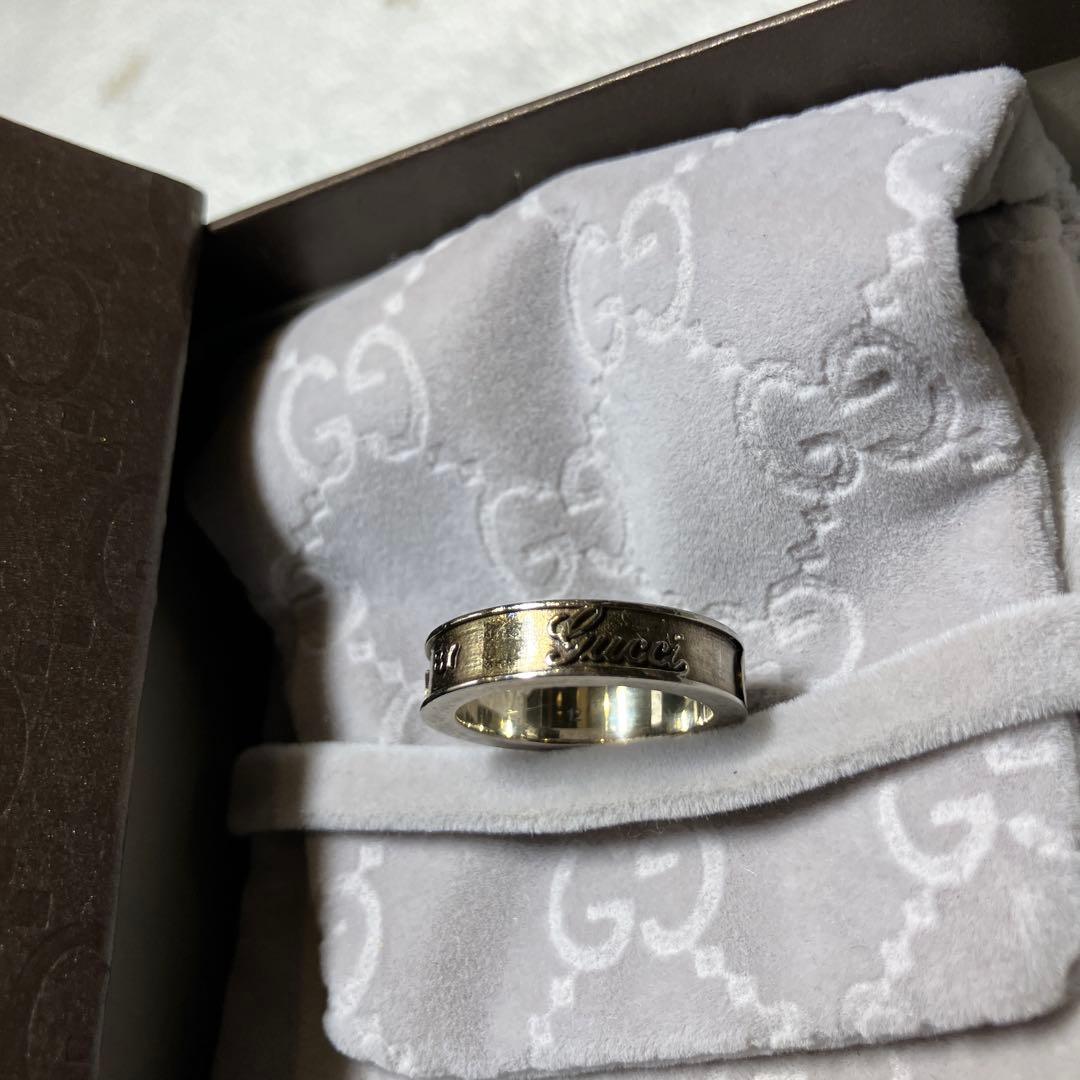 GUCCI インターロッキング G リング Ag925 12号　ロゴ