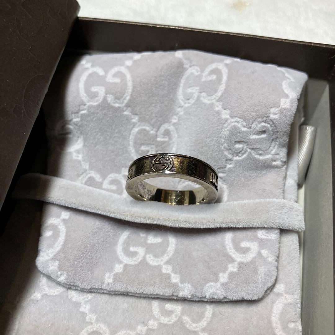 GUCCI インターロッキング G リング Ag925 12号　ロゴ
