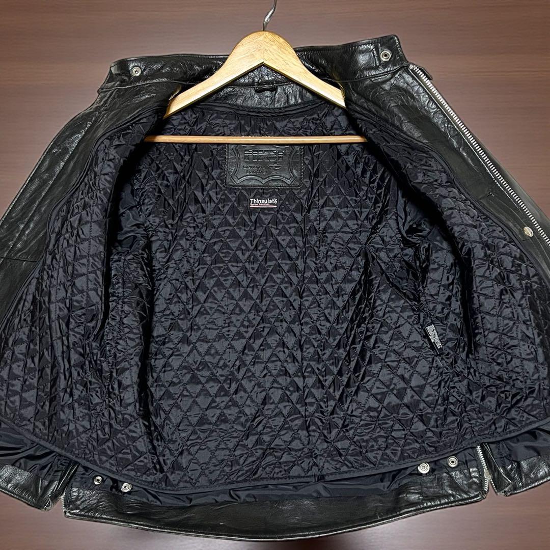 80s ヴィンテージ　FIRST 本革　シングルライダース キルティングライナー