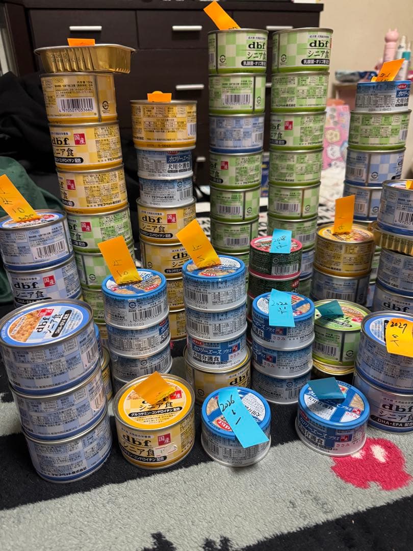 お買い得 シニア缶詰 デビフなど77缶と、ちゅーるビッツ5個と おまけ