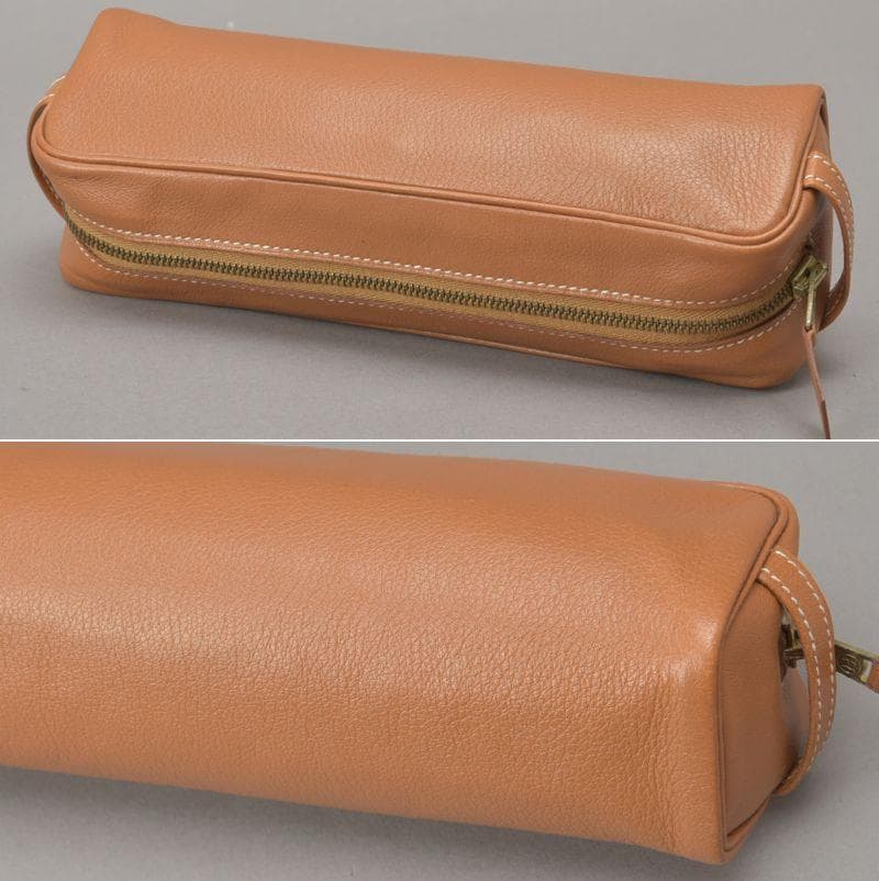 美品◇エルメス ペンケース メイクポーチ カーフレザー ブラウン □A刻印 文具