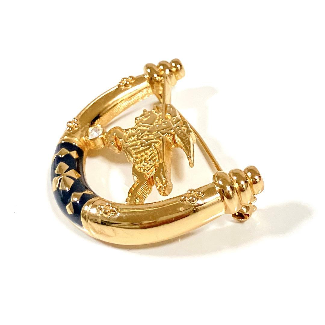 バーバリー ブローチ ホース 馬 騎士 ゴールド ヴィンテージ