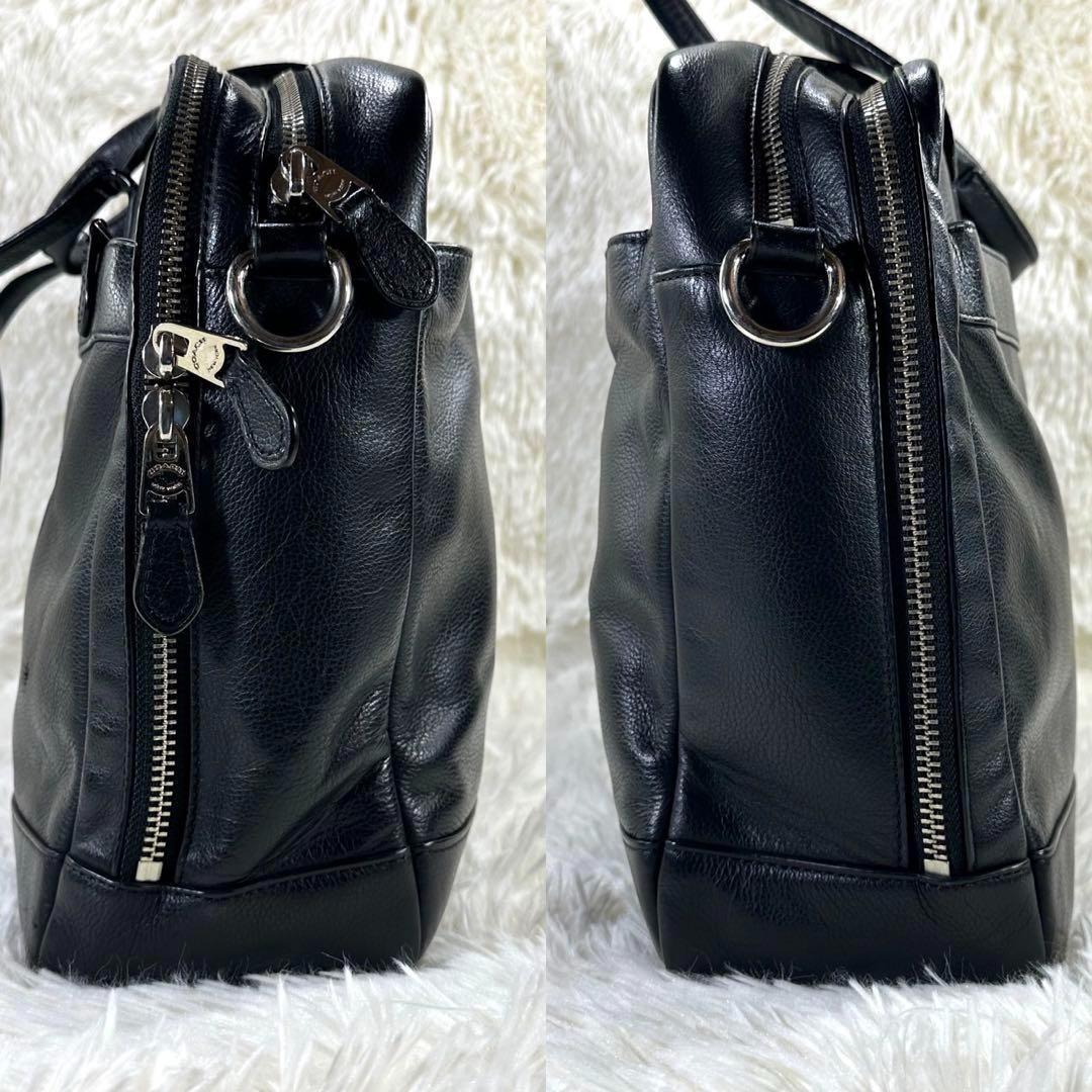 【美品】コーチ 54804 2way ブリーフケース レザー 手提げ 黒 A4可