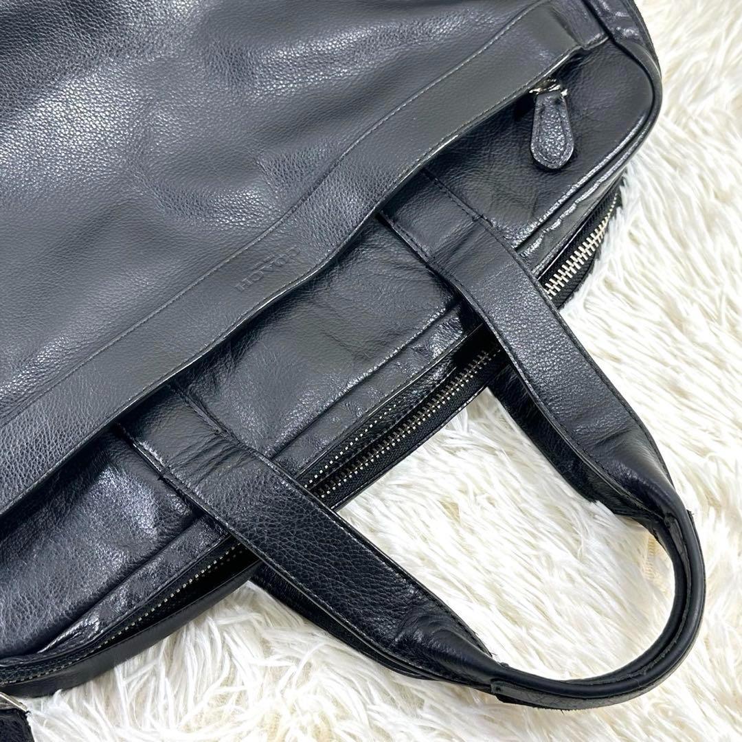 【美品】コーチ 54804 2way ブリーフケース レザー 手提げ 黒 A4可