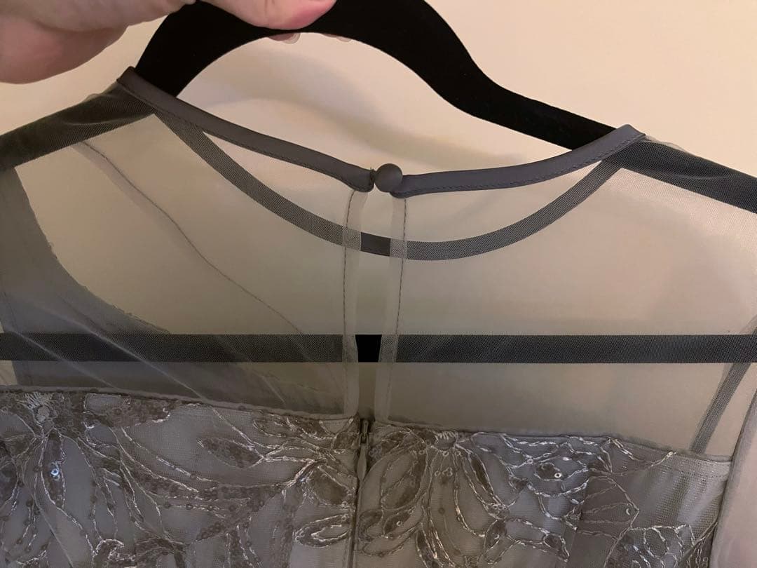 【LEJA】アシンメトリーシアーフラワードレスワンピース パーティードレス