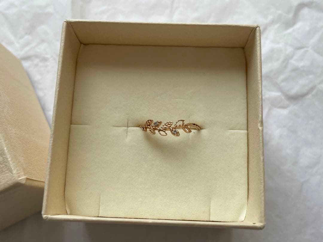 NOJESS K10 ダイヤリーフピンキーリング