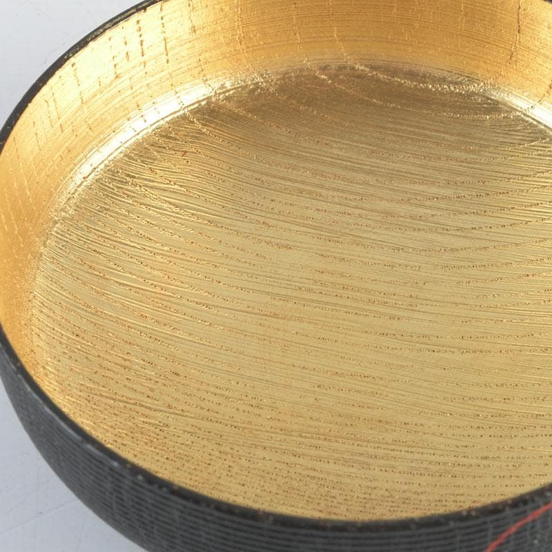 茶道具　塗師　川瀬表完作　内金菊桐紋　寿輪平棗　共箱　V　9541