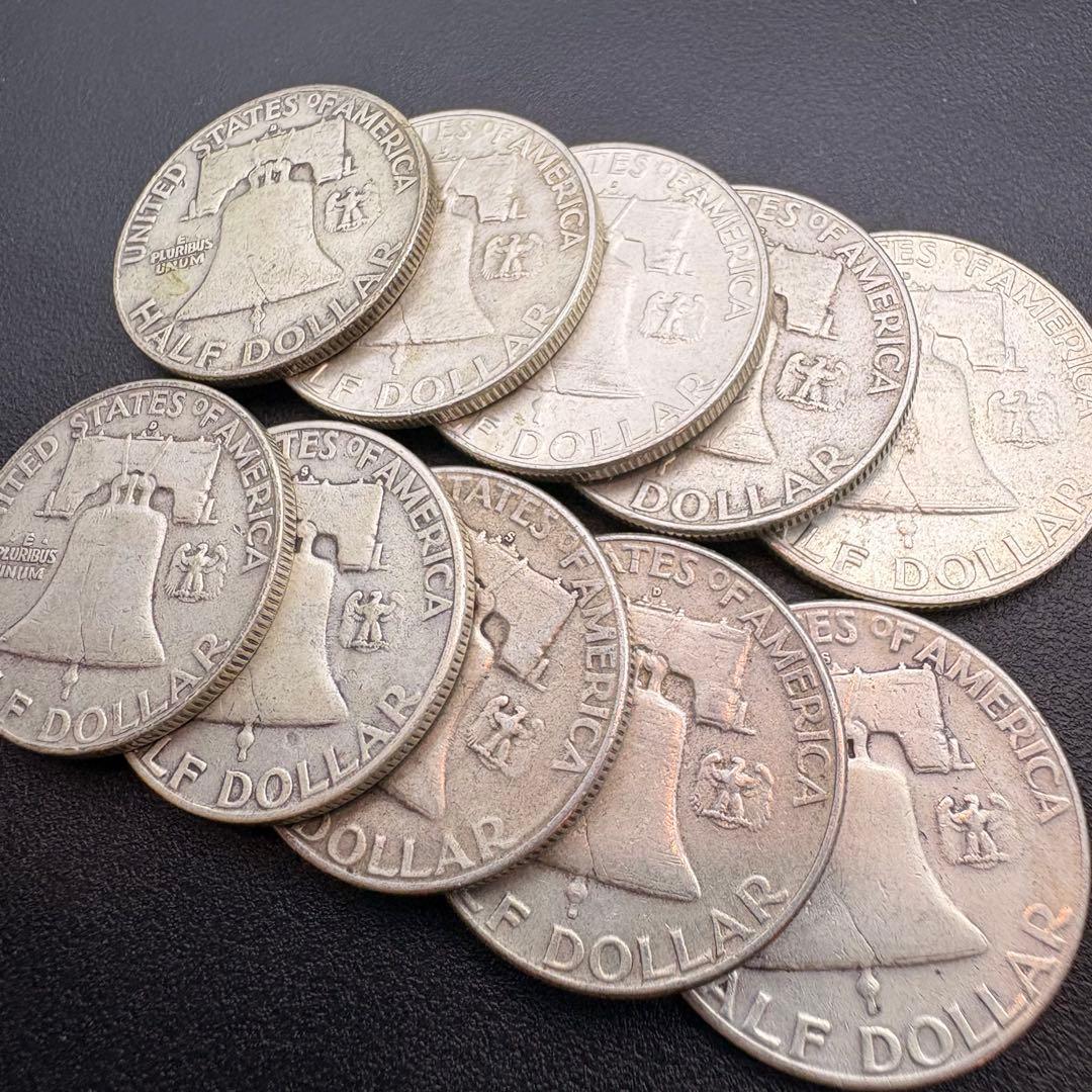 フランクリン ハーフダラー 50セント ドル 10枚セット アメリカ 銀貨 A