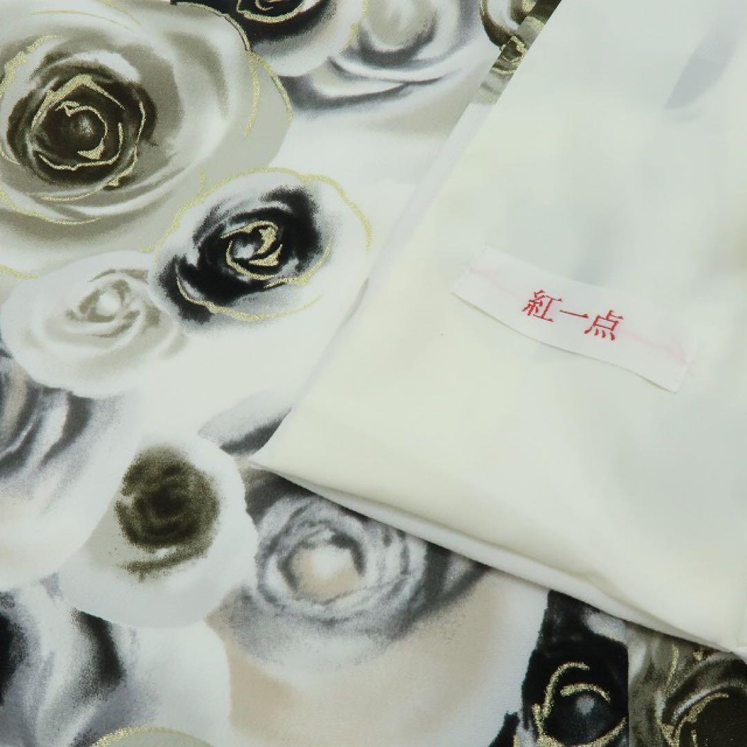 新品 洗える着物 仕付け糸付き 薔薇 トールサイズ 振袖 着物 A2236