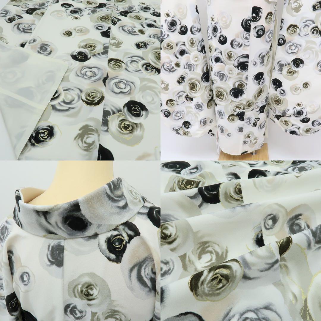 新品 洗える着物 仕付け糸付き 薔薇 トールサイズ 振袖 着物 A2236