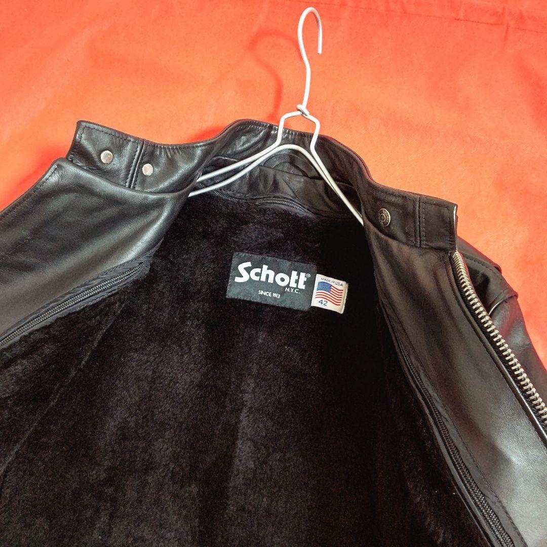 【未使用級】Schott ◆641◆シングルライダースジャケット 42