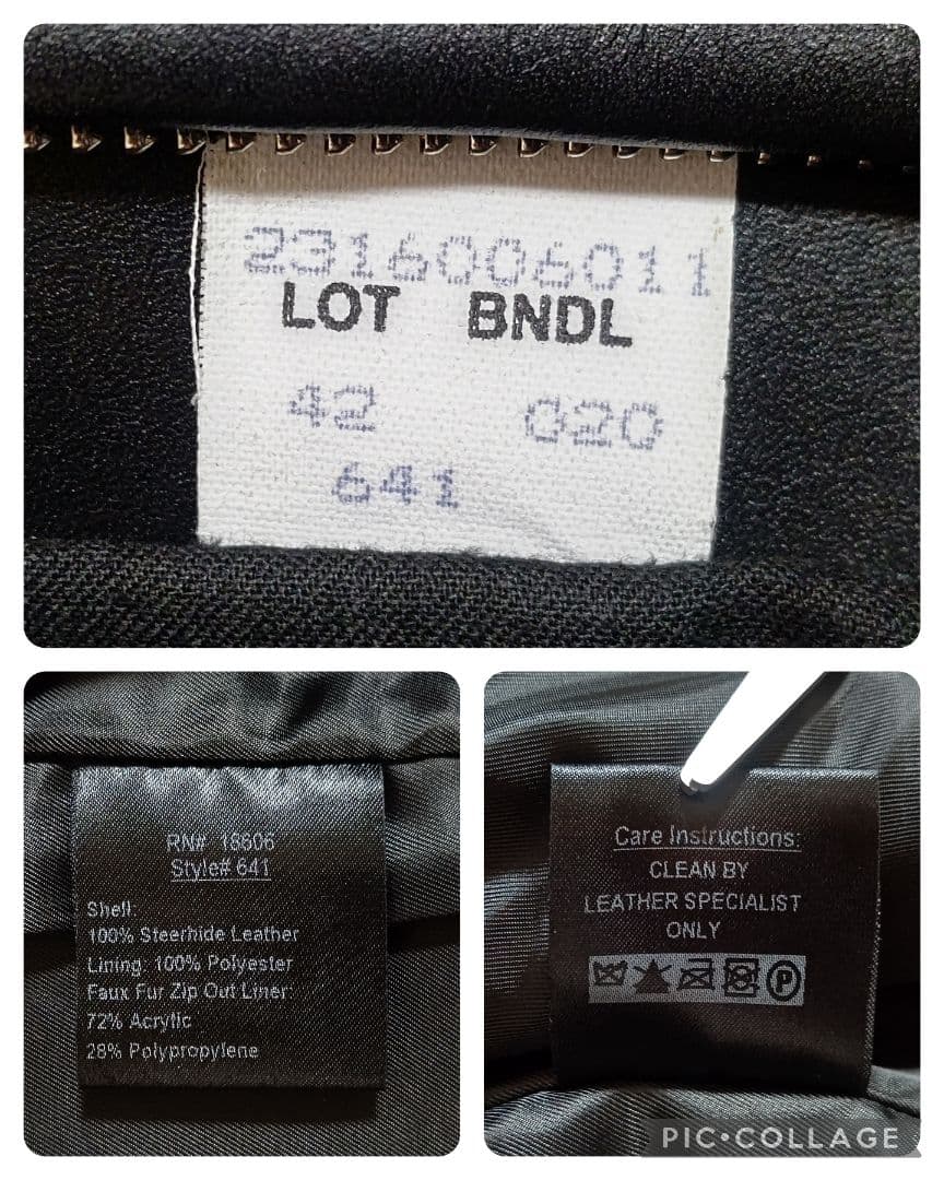 【未使用級】Schott ◆641◆シングルライダースジャケット 42