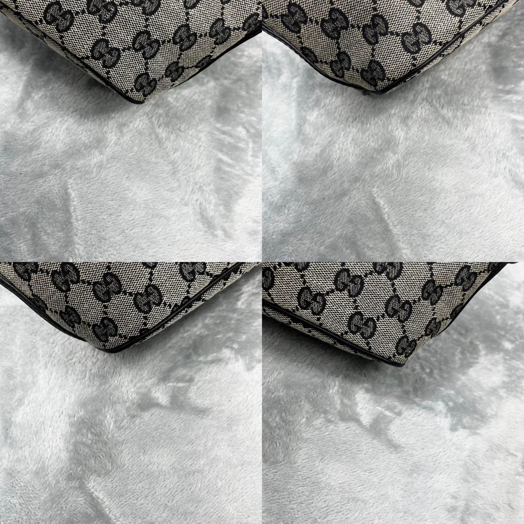 美品 Gucci グッチ アクセサリーポーチ GG グレー ブラック 黒