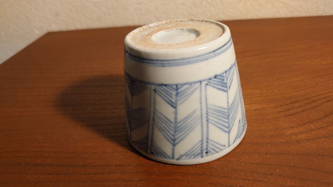 古伊万里　伊万里　蕎麦猪口　そば猪口　矢じり文　江戸期　1客