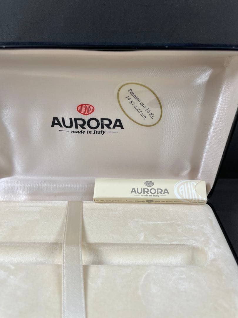 AURORA 赤 万年筆 14K