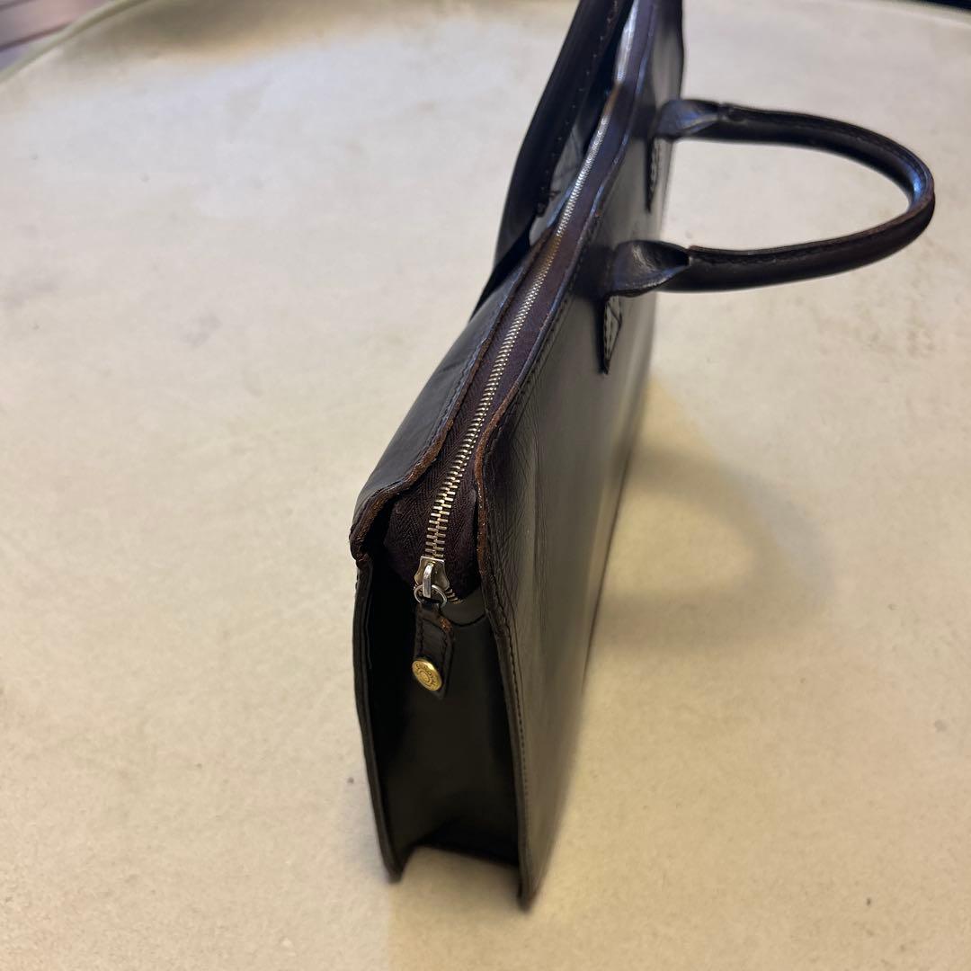 GLEN ダークブラウン レザー ビジネスバッグ