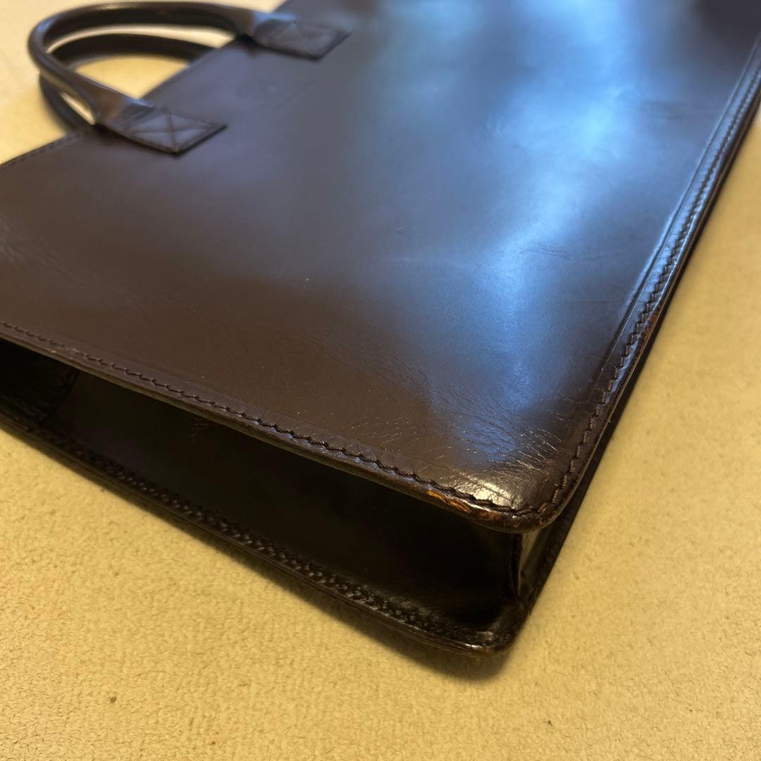 GLEN ダークブラウン レザー ビジネスバッグ