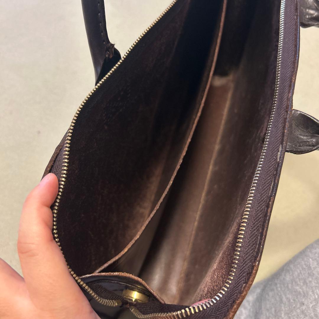 GLEN ダークブラウン レザー ビジネスバッグ