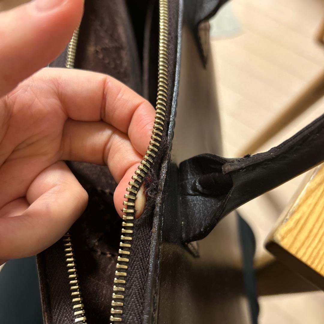 GLEN ダークブラウン レザー ビジネスバッグ