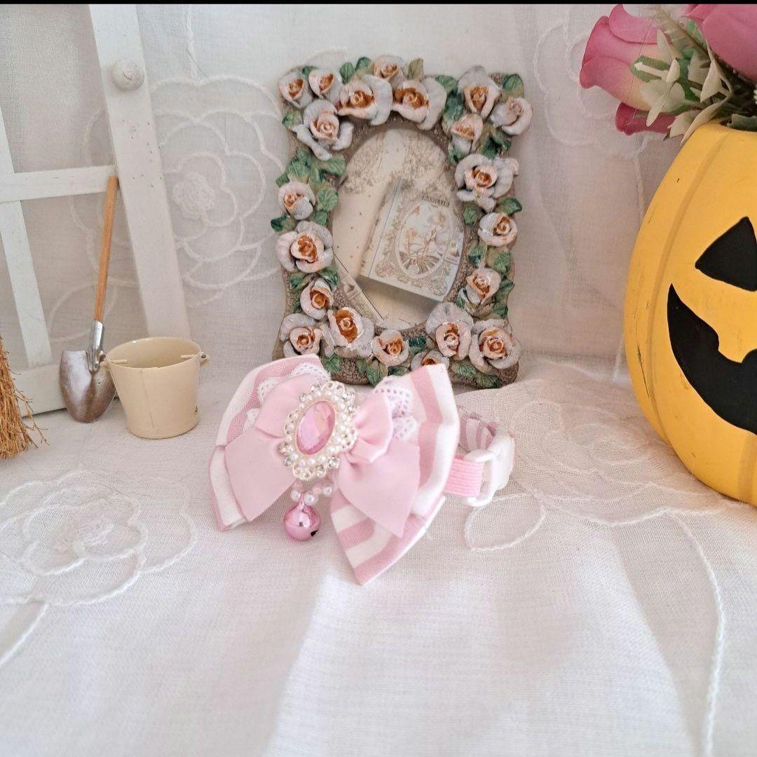 あいら、クリスマスシリーズ(スノーフレーク)わんちゃん猫ちゃん用襟つき首輪