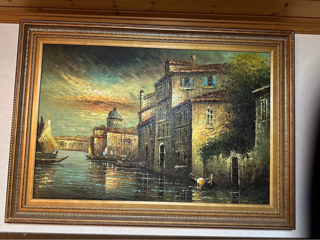 絵画　イタリアコッリチェッラ海岸の夜明け