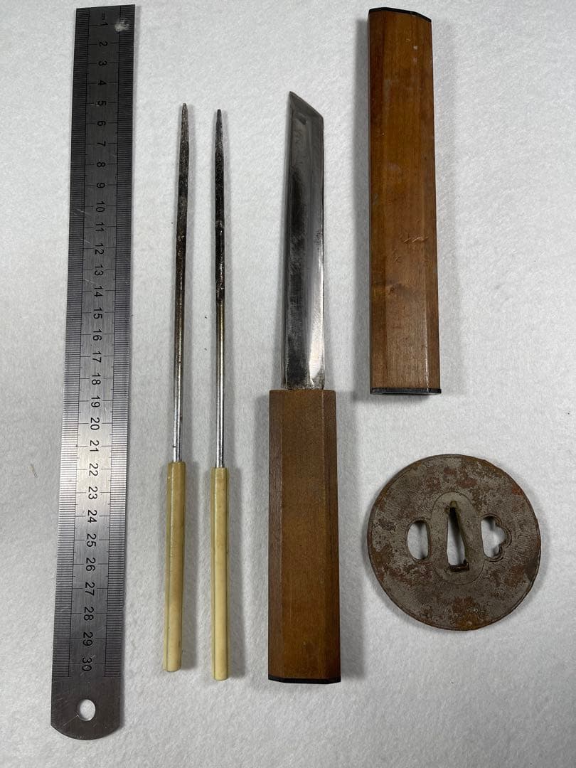 模造刀 鍔 火簪 三点セット置物