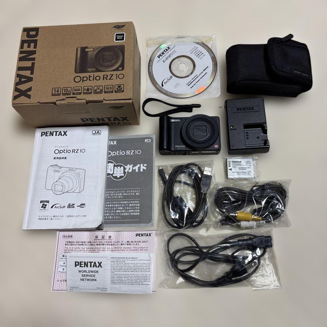PENTAX Optio RZ10 ブラック 開封品 一式セット ケース付 美品