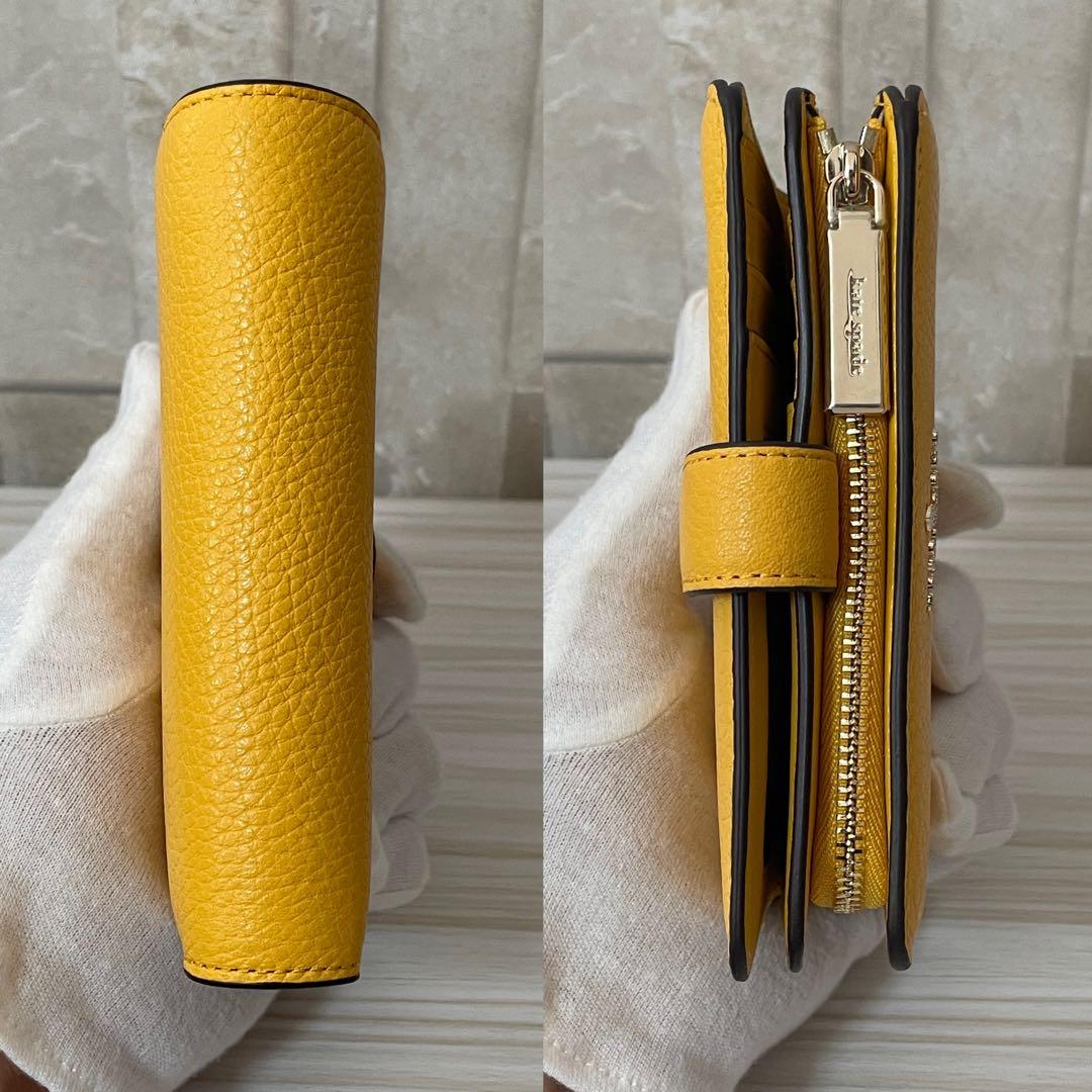 早い者勝ち！訳あり新品 kate spade 二つ折り財布 イエロー