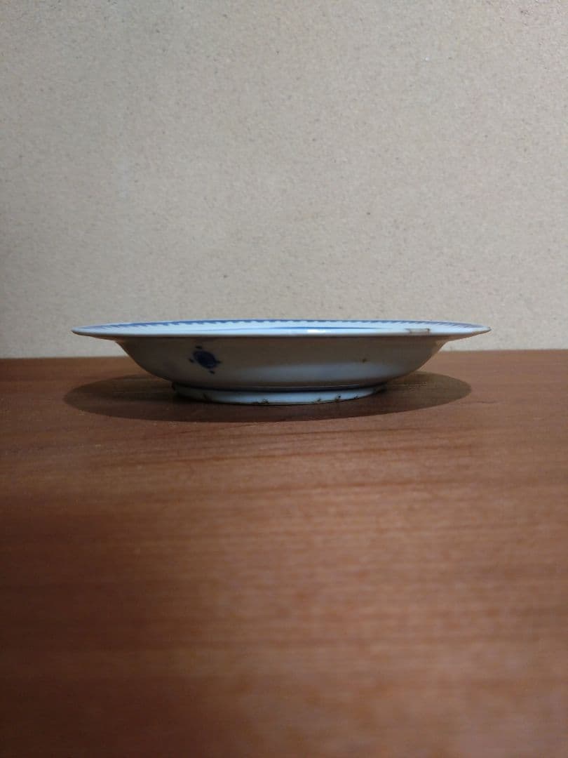 古染付 人物 山水紋 五寸皿