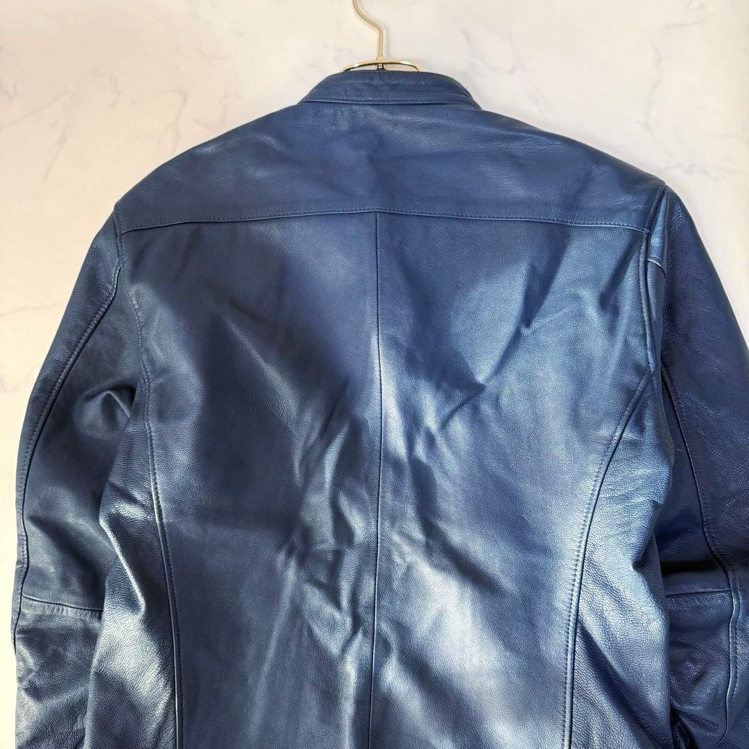 BEAUTY&YOUTH シングルライダース ジャケット 山羊革 ブルー M
