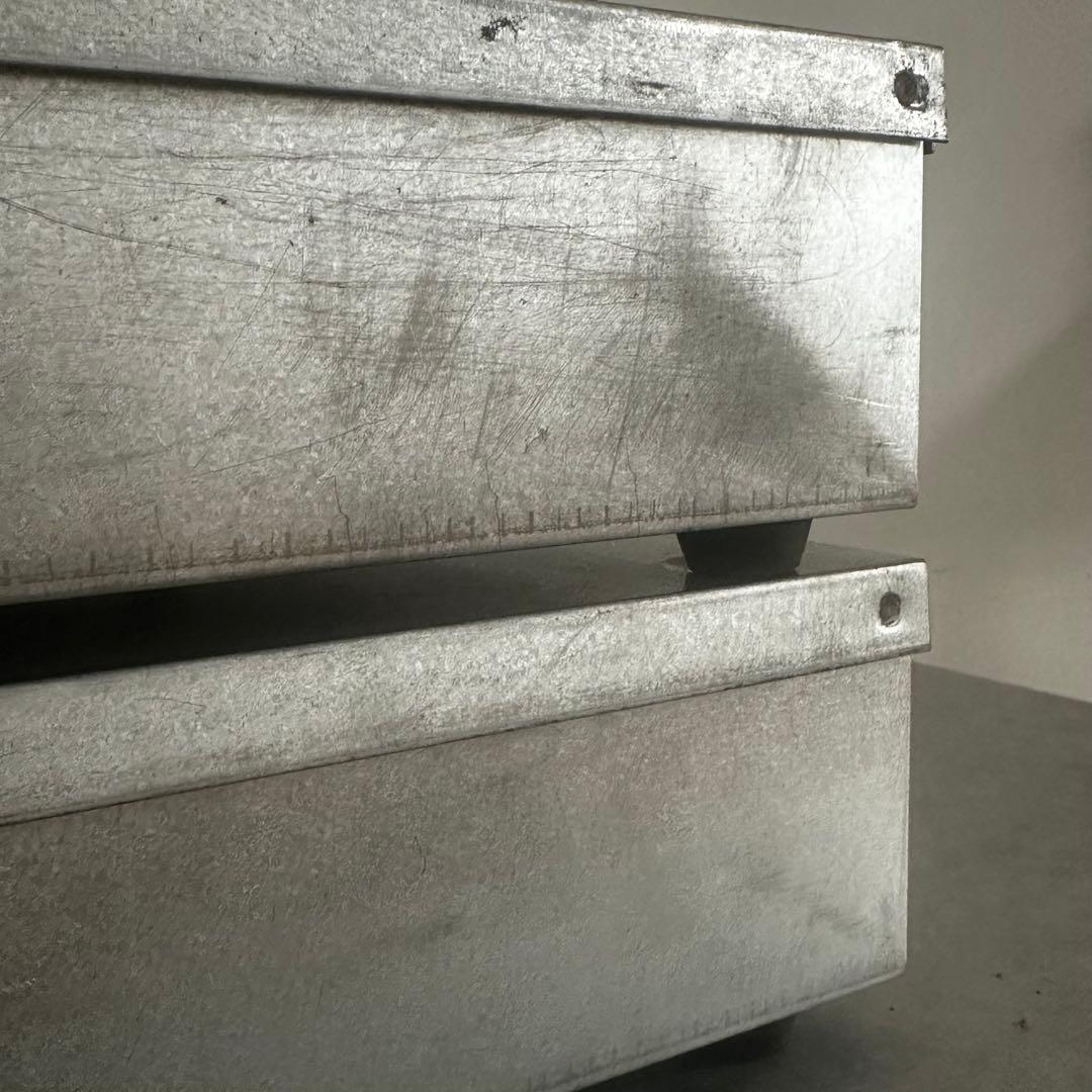 専用です/古道具/金属製の折りたたみコンテナ２個