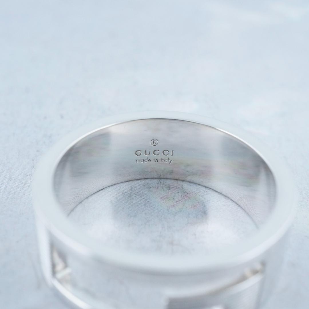 新品仕上 グッチ ブランデッドG カットアウト リング　23号