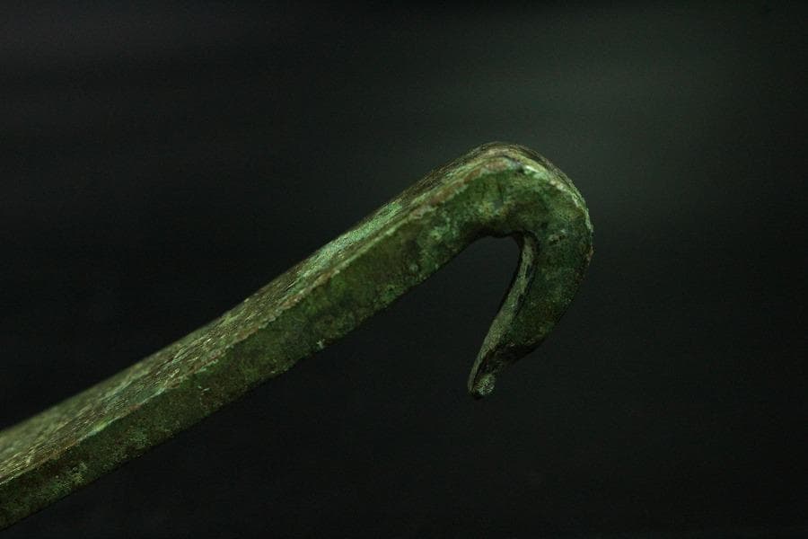 中国美術 戦国 青銅 帯駒 古美術(K-LC965)