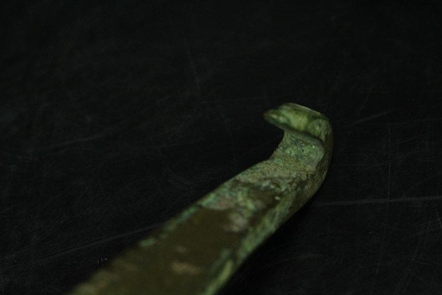 中国美術 戦国 青銅 帯駒 古美術(K-LC965)