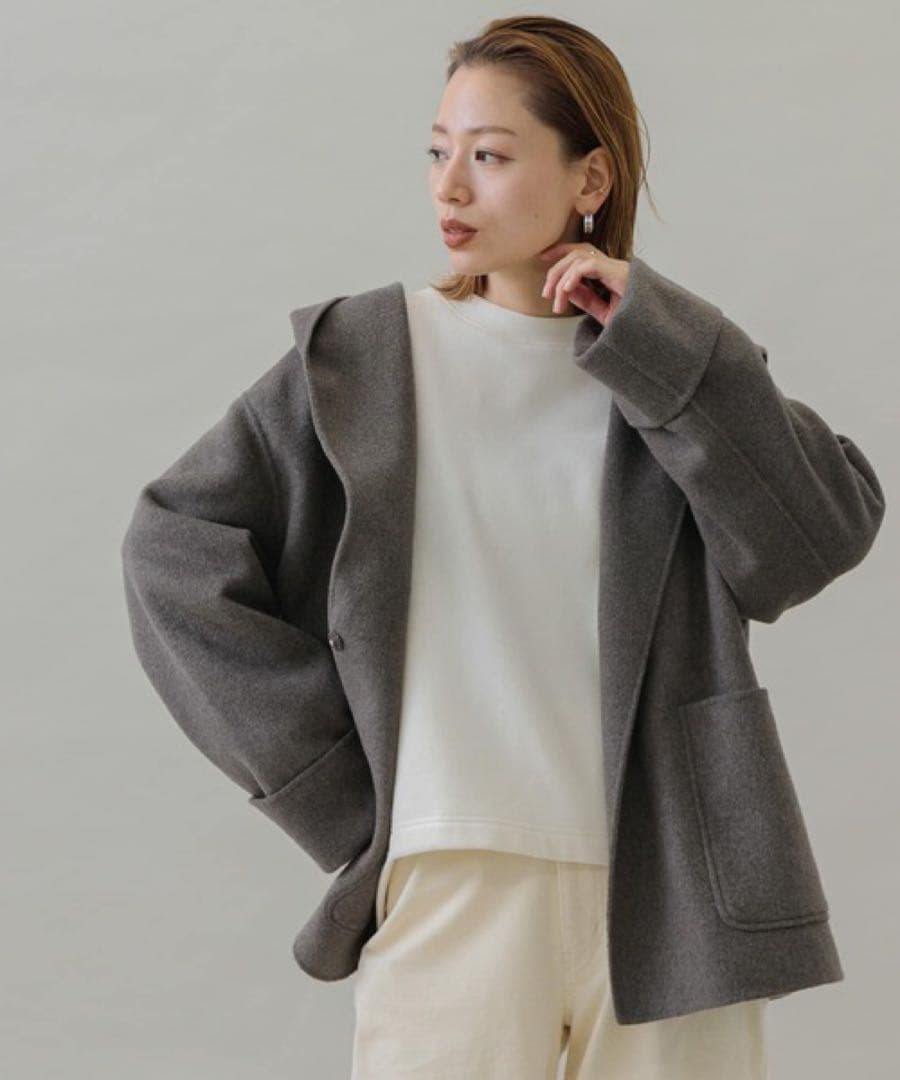 23AW 美品 サニーレーベル ジャケット ウールリバーフードミディコート