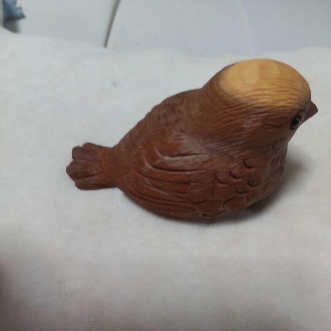 1./18セール木彫り 谷口彫刻 雀