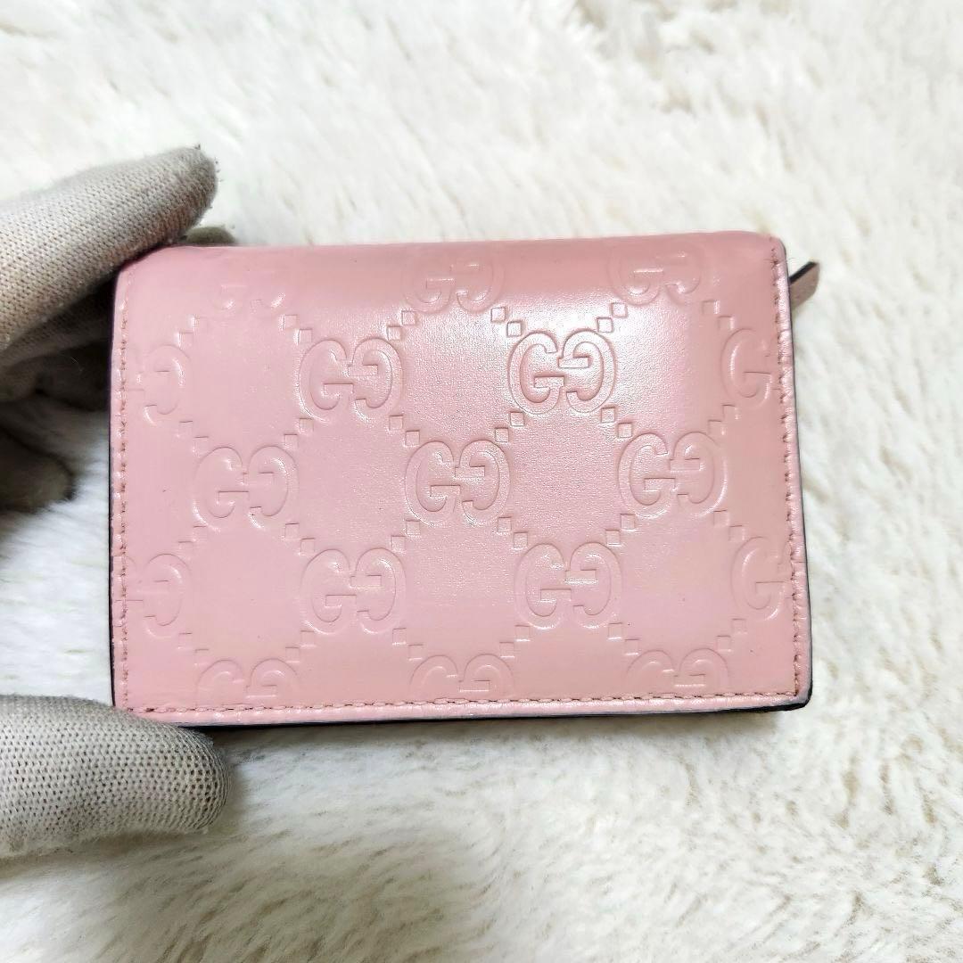 ✨極美品✨グッチ　二つ折り　小銭入れ　リネア　キャット　シマレザー　アニマエリ