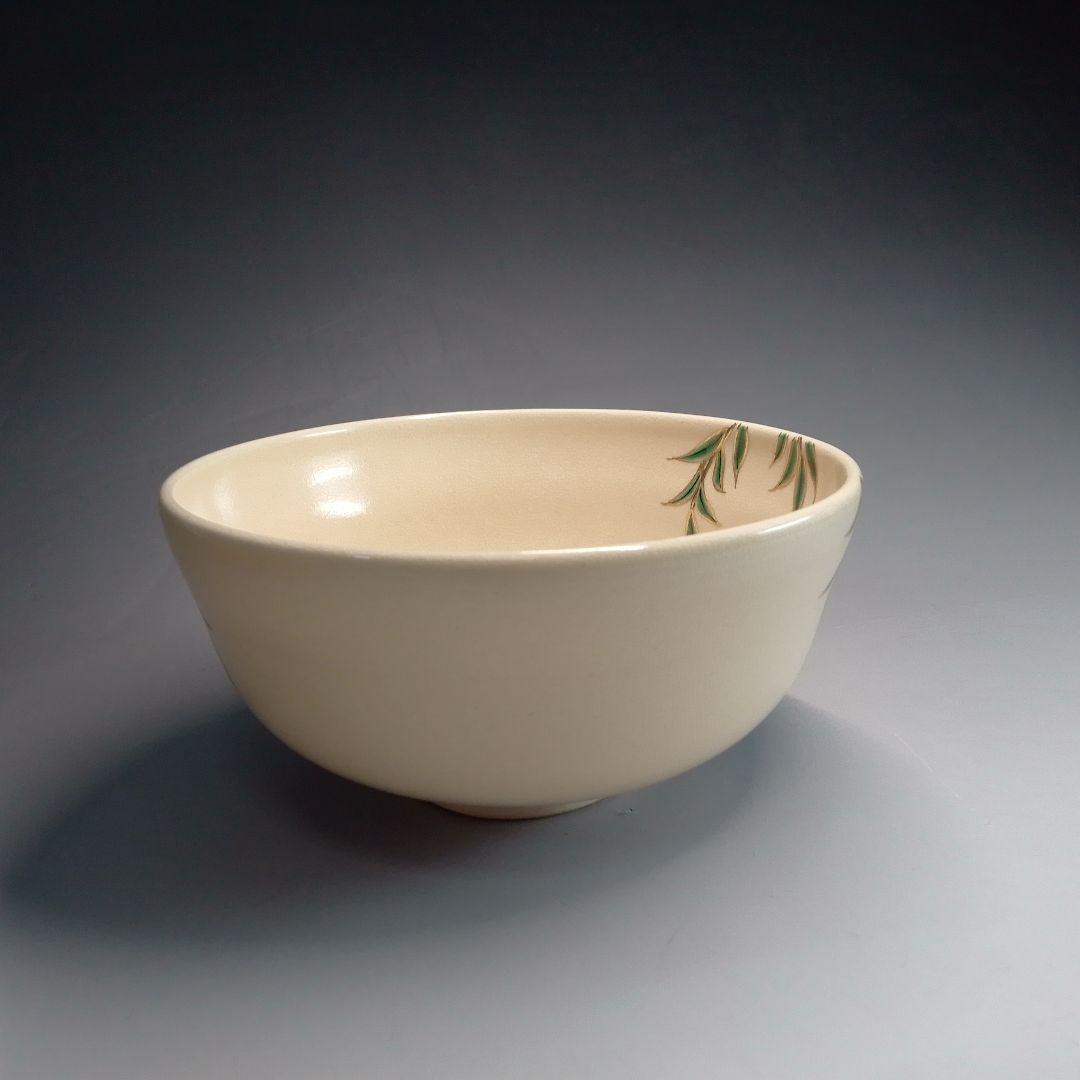 紅園　柳に流水　茶碗