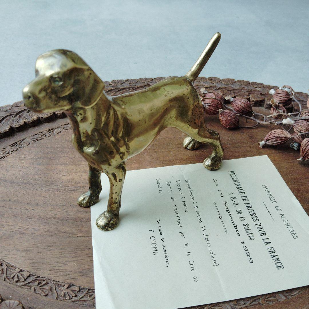 英国　真鍮のオブジェ　ゴールデンレトリバー イギリス　犬　オブジェ　アンティーク