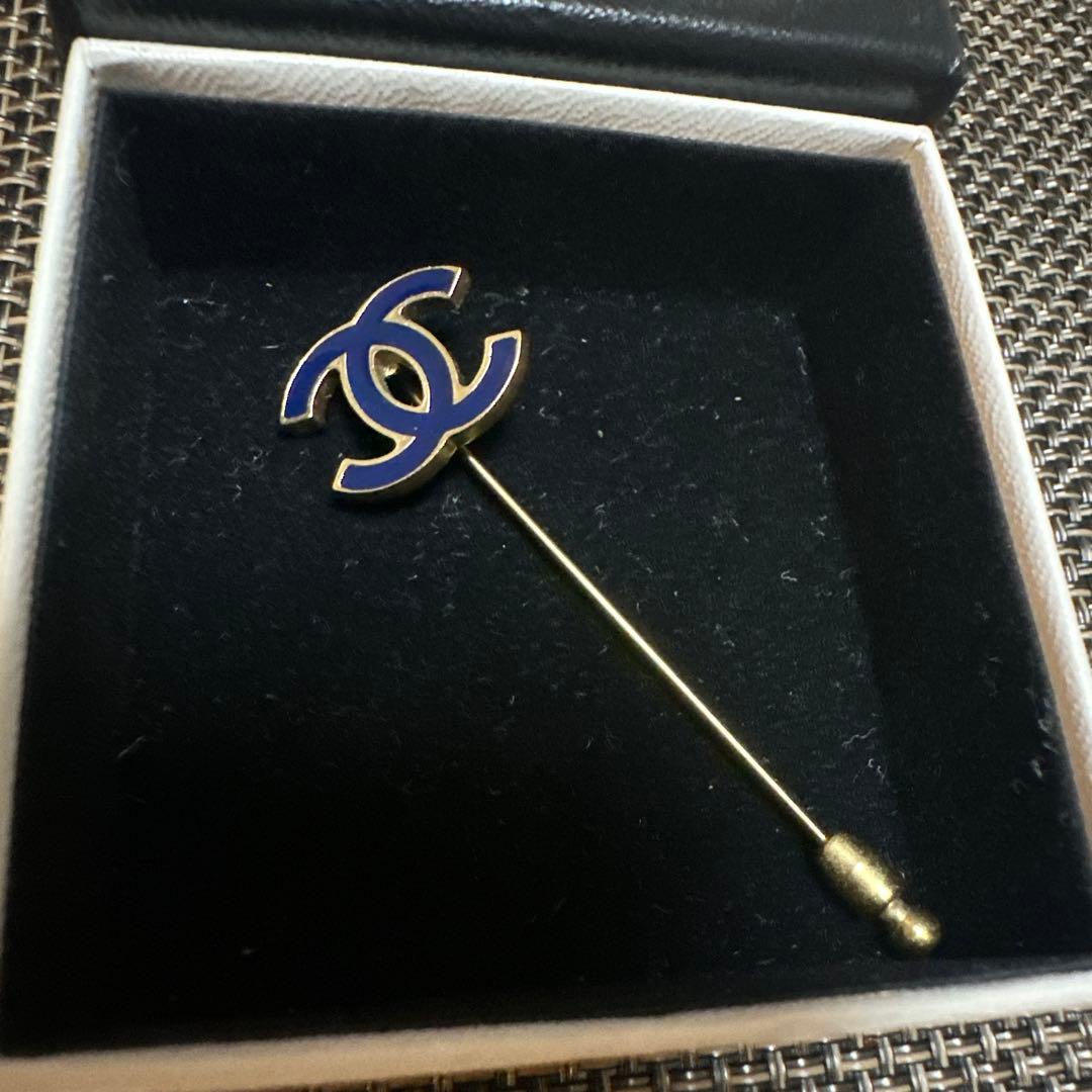 CHANEL シャネル ネイビー ココマーク ピンブローチ 正規刻印　最終最安値