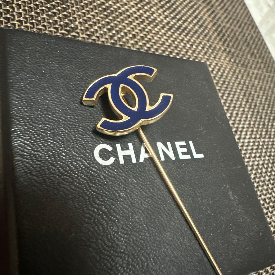 CHANEL シャネル ネイビー ココマーク ピンブローチ 正規刻印　最終最安値