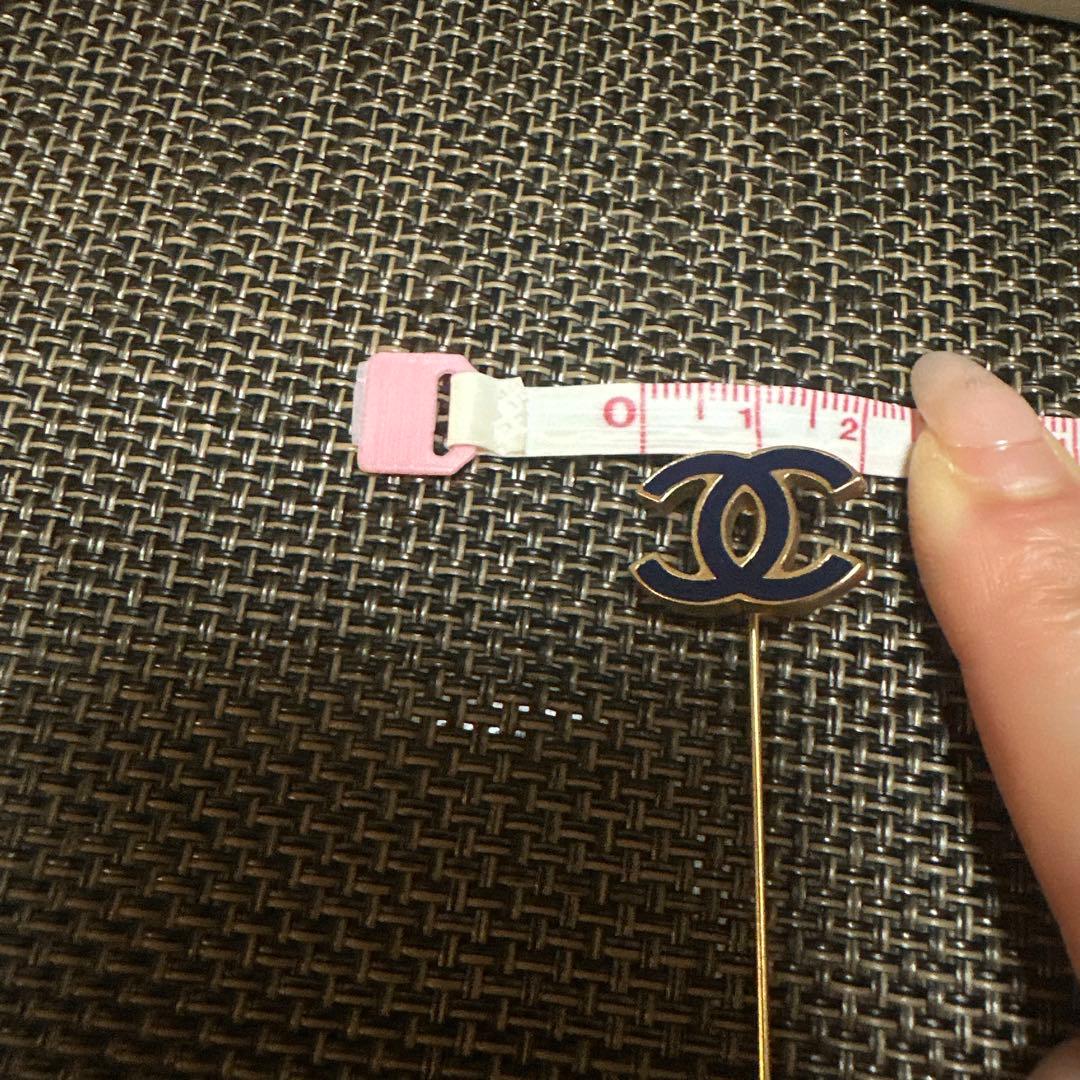CHANEL シャネル ネイビー ココマーク ピンブローチ 正規刻印　最終最安値