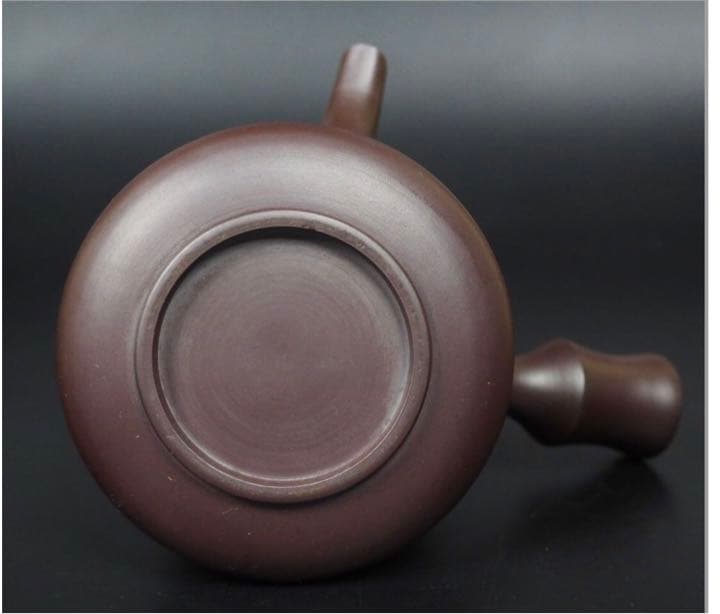 送料無料　未使用品　萬古焼『美月』作　手作り漢詩彫刻急須