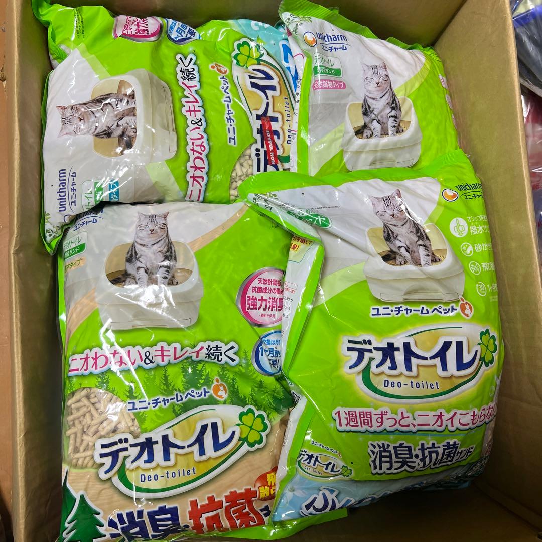 デオトイレ 猫砂 鉱物タイプ 8袋 セット 3.8ℓ×7 4ℓ×1