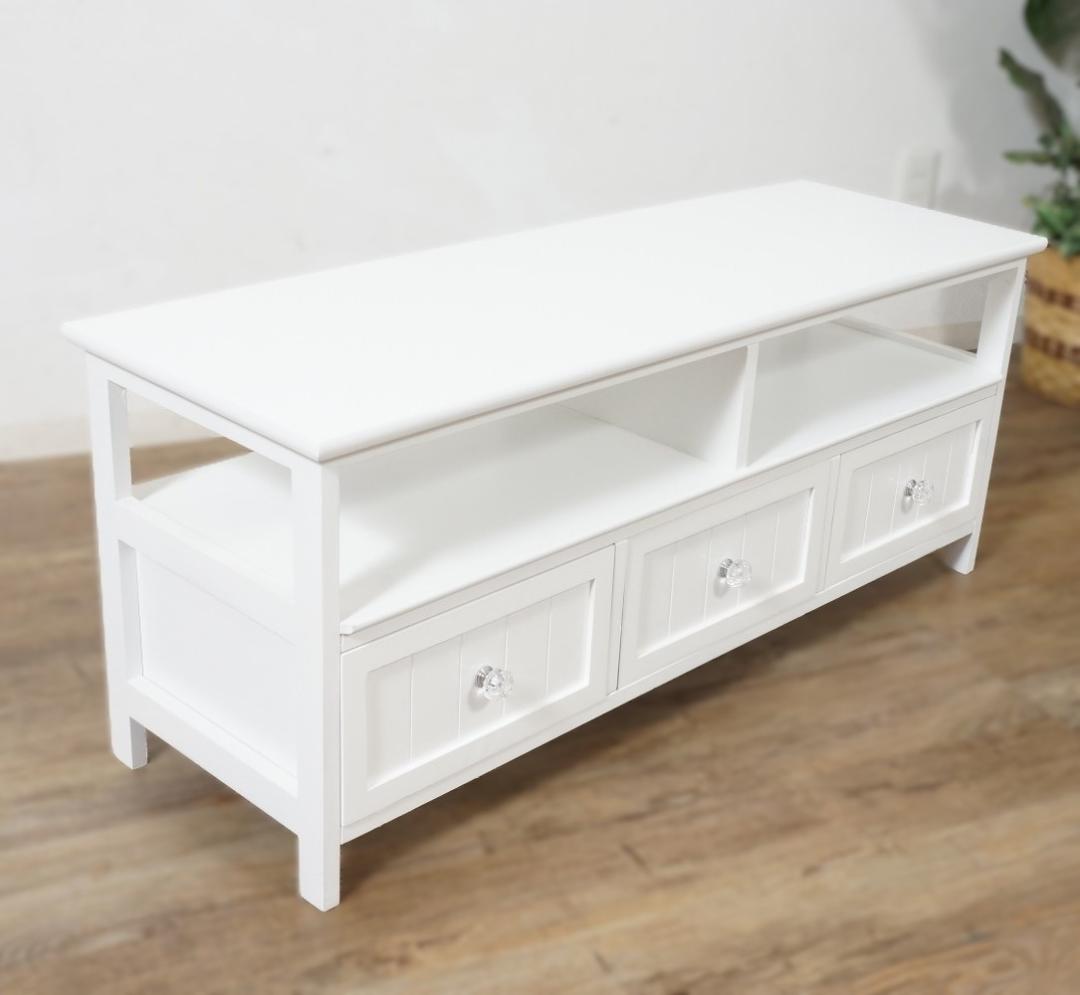 フォロー割【新品】フェミニン　テレビ台　クリスタル調ハンドル アウトレット