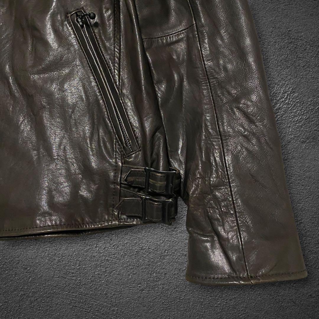 ジャケット・アウター nano universe fur leather biker jacket