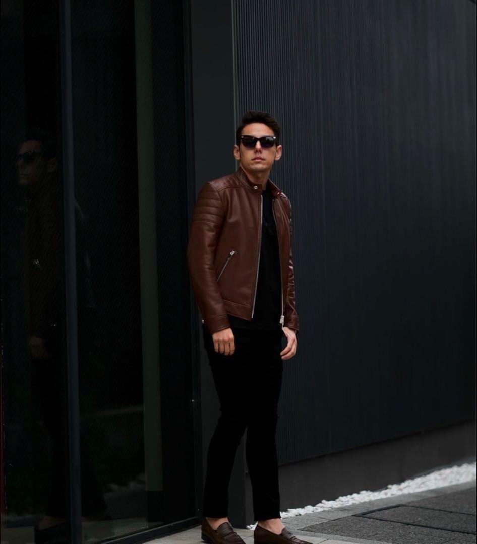 【美品】FIXER F2 シングルライダース　ブラウン　48