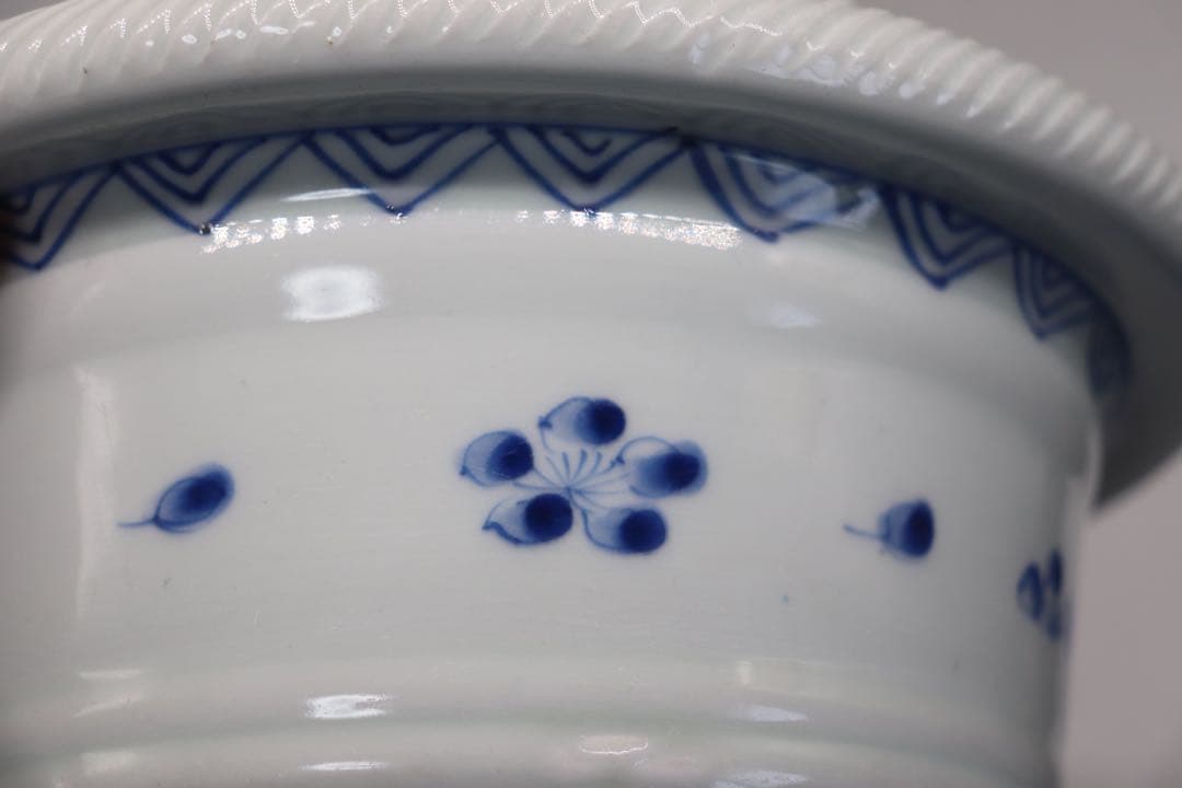 江戸　伊万里　染付　龍紋鉢　送料込み1226