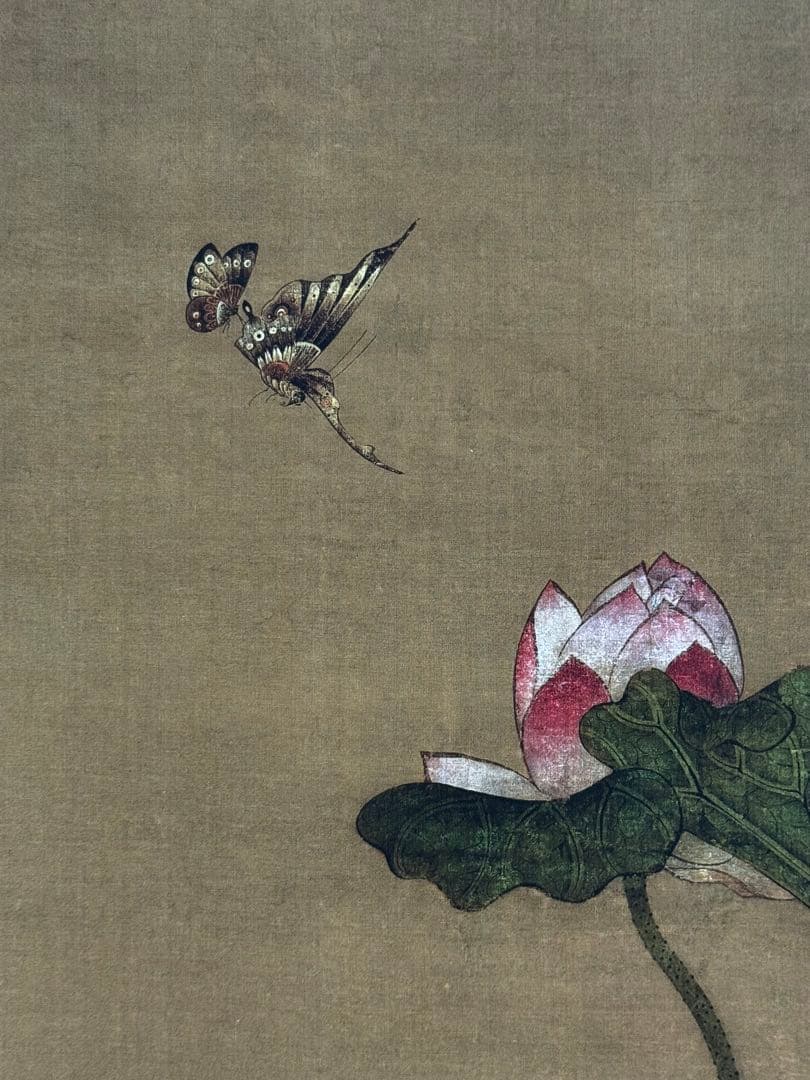 中国明時代　陳洪綬 荷花鴛鴦圖　絹本　原色複製◇検故宮博物館◇一鼎軒0926