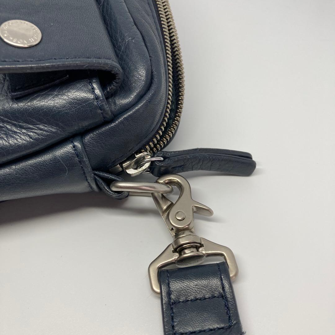 PORTER ネイビー レザー ショルダーバッグ